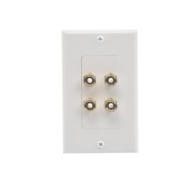 Placa de Pared | Postes de Unión Tipo Banana | Conexión para 2 Altavoces | Fácil Instalación | Conectores Chapados