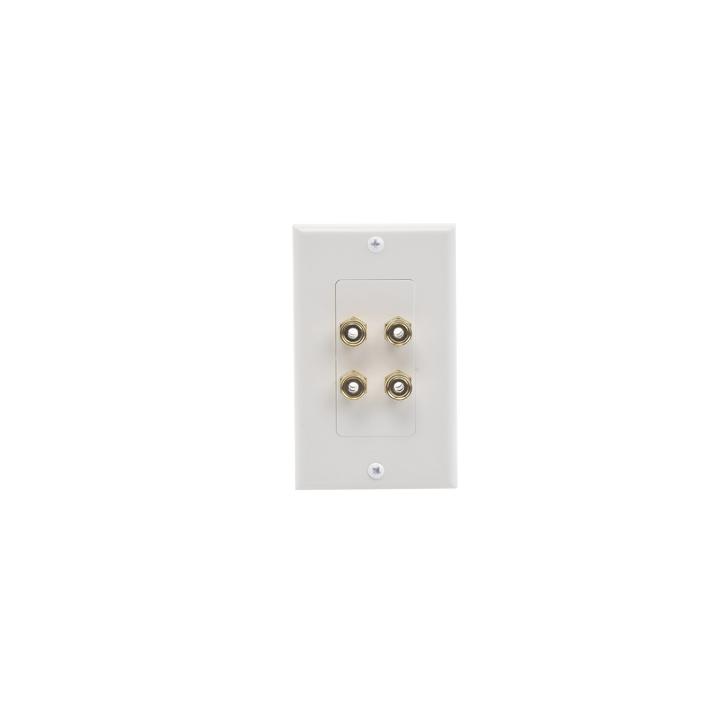 Placa de Pared | Postes de Unión Tipo Banana | Conexión para 2 Altavoces | Fácil Instalación | Conectores Chapados