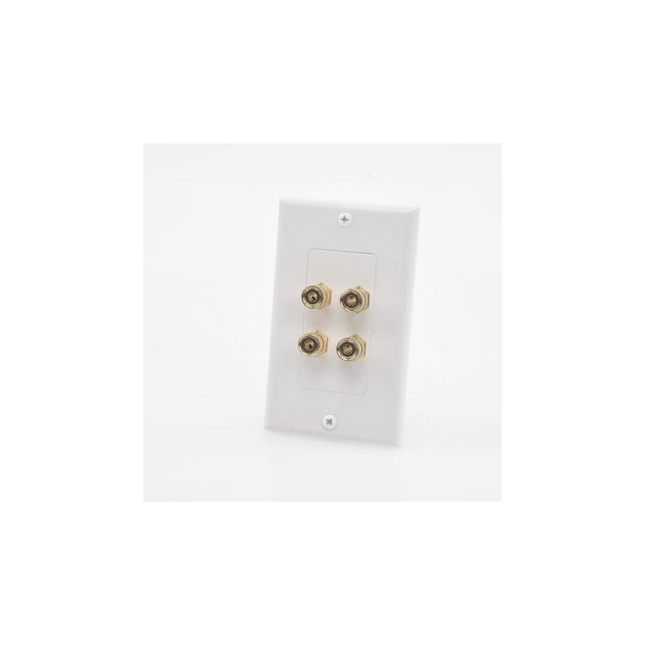 Placa de Pared | Postes de Unión Tipo Banana | Conexión para 2 Altavoces | Fácil Instalación | Conectores Chapados