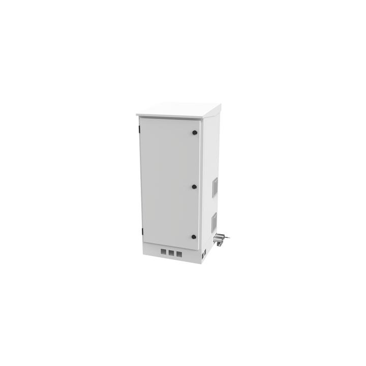 Gabinete de Piso para Exterior con Ventiladores y Termostato con Rack de 19" de 16 U + Espacio para Baterías, Se