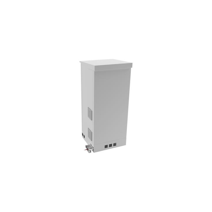 Gabinete de Piso para Exterior con Ventiladores y Termostato con Rack de 19" de 16 U + Espacio para Baterías, Se