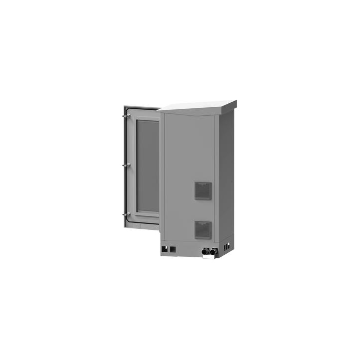 Gabinete de Piso para Exterior con Ventiladores y Termostato con Rack de 19" de 16 U + Espacio para Baterías, Se