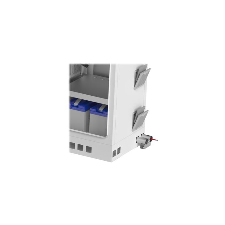 Gabinete de Piso para Exterior con Ventiladores y Termostato con Rack de 19" de 16 U + Espacio para Baterías, Se