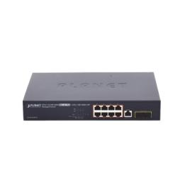 Switch Administrable Capa 2, 8 Puertos PoE 802.3af/at Gigabit, 140 W Max, 2 Puertos SFP, Modo Extendido Hasta 250 m,