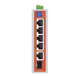Switch Industrial / 4 Puertos 10/100 Mbps con PoE 802.3af/at / 2 Puertos Uplink Gigabit (1 Rj45 - 1 SFP) / PoE Hasta