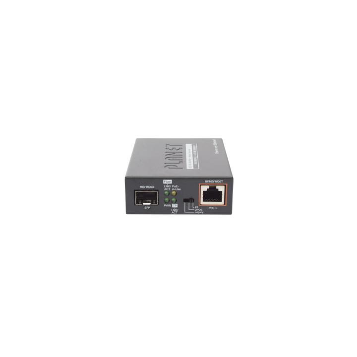 Convertidor de Medios PoE, 1 Puerto RJ45 Gigabit con Salida PoE 802.3af/at/bt (Hasta 60 W)/ 1 Puerto SFP 100/1000BASE-X