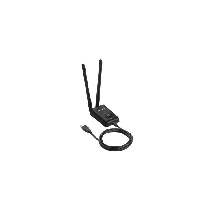 Adaptador de alta potencia USB  inalámbrico/ WiFi N 300 Mbps / Frecuencia de 2.4 GHz / 2 Antenas Externas de 5 dBi /