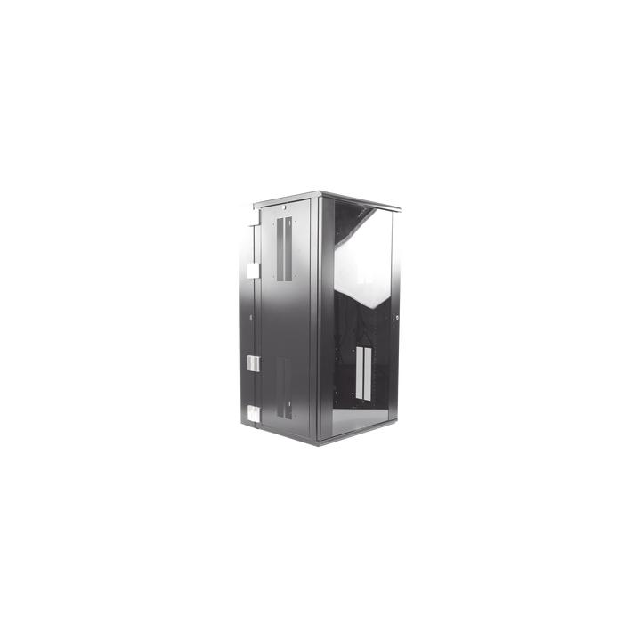 Gabinete PanZone de Montaje en Pared, de 19in, Puerta con Ventana de Seguridad, 26 UR, 635mm de Profundidad, Color Negro