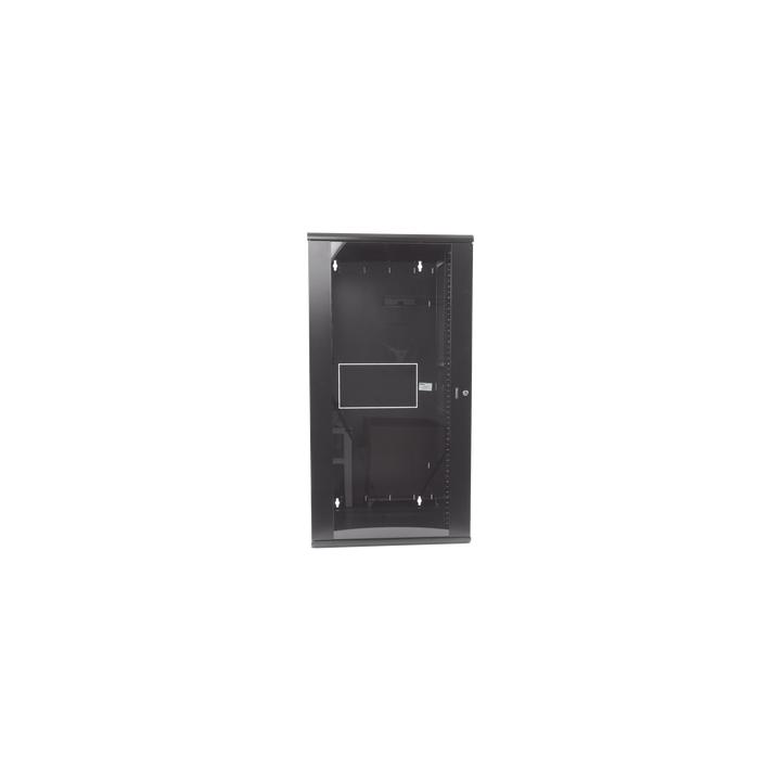 Gabinete PanZone de Montaje en Pared, de 19in, Puerta con Ventana de Seguridad, 26 UR, 635mm de Profundidad, Color Negro