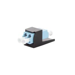 Módulo Acoplador LC Duplex, para Fibra Óptica Multimodo OM3/OM4, Tipo Mini-Com, Color Aqua