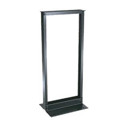 Rack de Dos Postes Estándar de 19 in, Rieles Numerados y Roscados #12-24, Fabricado en Aluminio, 24 Unidades de Rack,