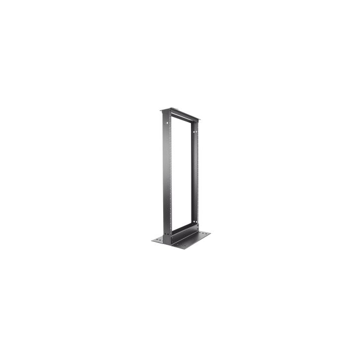 Rack de Dos Postes Estándar de 19 in, Rieles Numerados y Roscados #12-24, Fabricado en Aluminio, 24 Unidades de Rack,