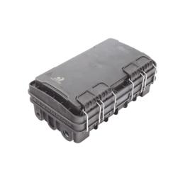 Caja de Distribución de Fibra Óptica para 24 Empalmes, con 8 acopladores SC/APC simplex, Exterior IP65, Color Negro