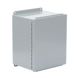 Gabinete de Bisagra Continua NEMA 12; IP66 de Uso en Intemperie, 305 x 254 x 203 mm, De Acero, Color Gris