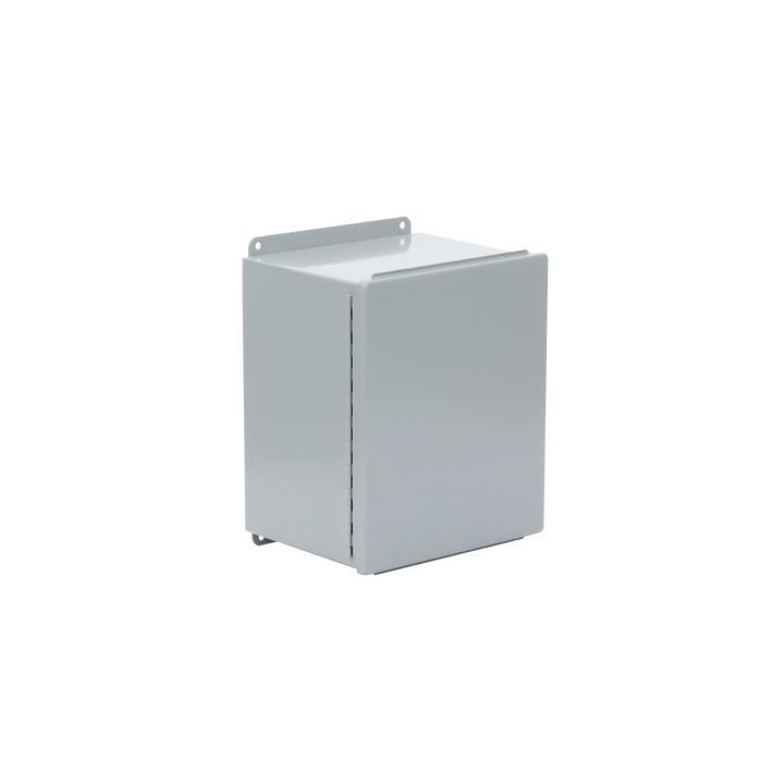 Gabinete de Bisagra Continua NEMA 12; IP66 de Uso en Intemperie, 305 x 254 x 203 mm, De Acero, Color Gris