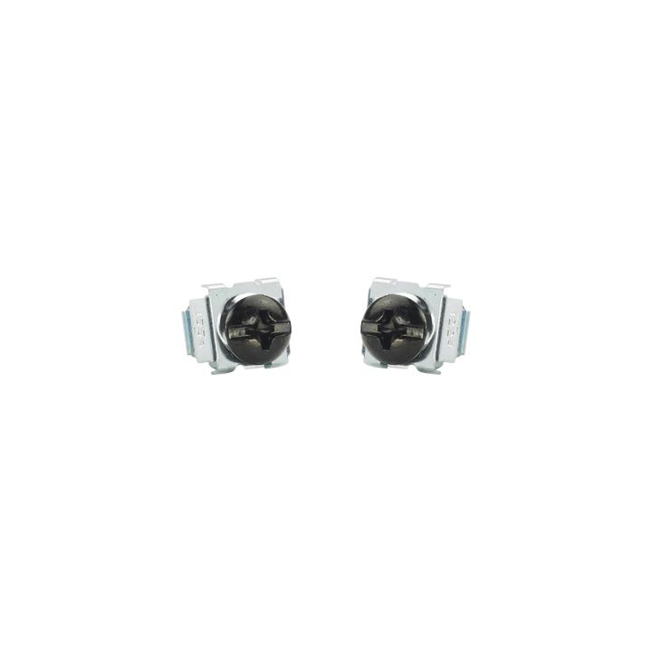 Kit de 100 Tornillos y 100 Tuercas Enjauladas #12-24, Para Uso en Gabinetes o Racks con Rieles con Orificios Cuadrado