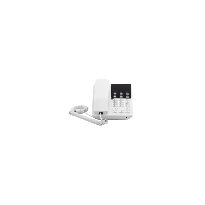 Teléfono IP Hotelero Wi-Fi, 2 líneas SIP con 2 cuentas, codec Opus, IPV4/IPV6, color blanco, con gestión en la nube