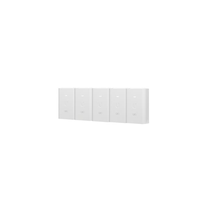 5 Unidades del Adaptador PoE Ubiquiti de 24 VDC, 1.0 A con puerto Gigabit, color blanco