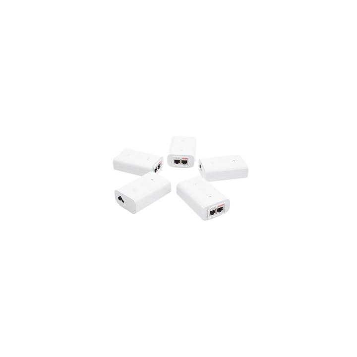 5 Unidades del Adaptador PoE Ubiquiti de 24 VDC, 1.0 A con puerto Gigabit, color blanco