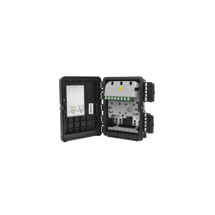 Cierre de Empalme para 20 Fusiones de Fibra Óptica, Exterior, 8 Acopladores SC/APC, Incluye Splitter 1x8, IP65