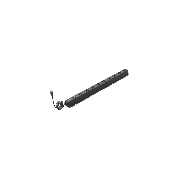 PDU Vertical de 10 Contactos (NEMA 5-15R). Volt. Ent./Sal.: 120Vca/15A compatible con Racks EIRL y EIQR.