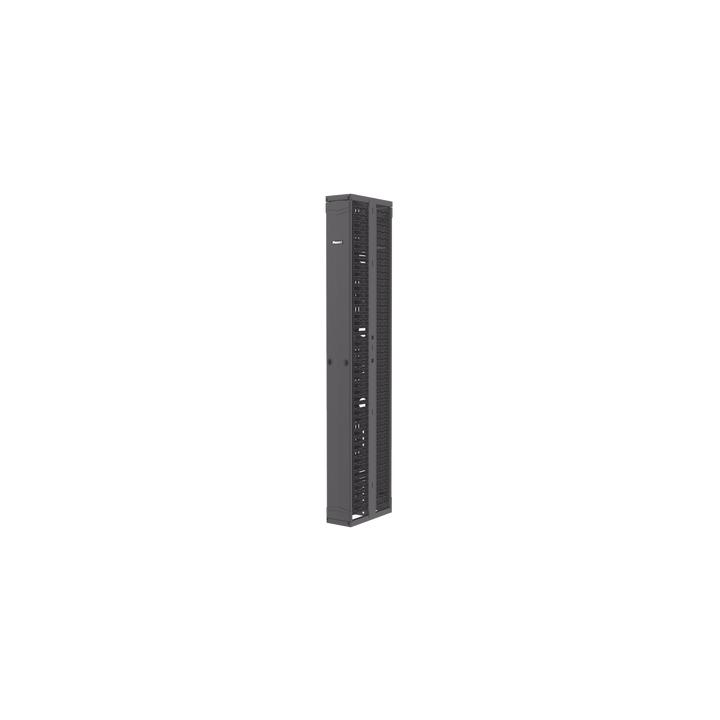 Organizador Vertical PatchRunner™, Doble (Frontal y Posterior), Para Rack Abierto de 45 Unidades, 8in de Ancho, Color