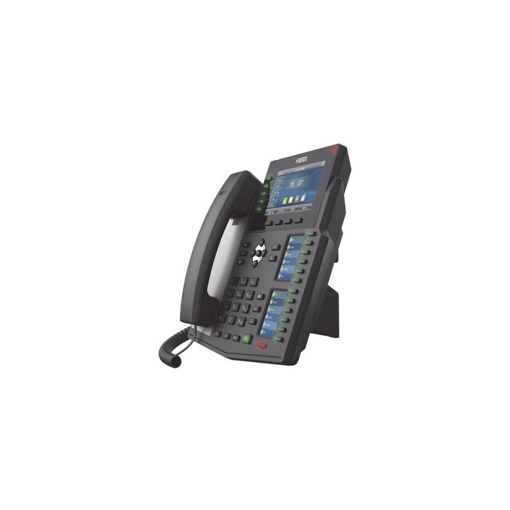 Teléfono IP Empresarial con Estándares Europeos, 20 lineas SIP con pantalla LCD a color, 60 teclas DSS/BLF, puertos