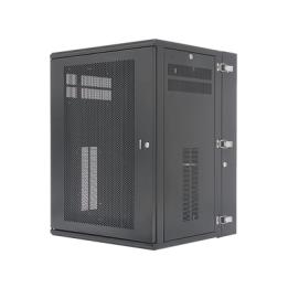 Gabinete PanZone de Montaje en Pared, de 19in, Puerta Ventilada, 18 UR, 635mm de Profundidad, Color Negro