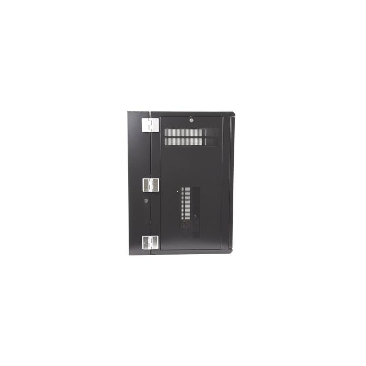 Gabinete PanZone de Montaje en Pared, de 19in, Puerta Ventilada, 18 UR, 635mm de Profundidad, Color Negro