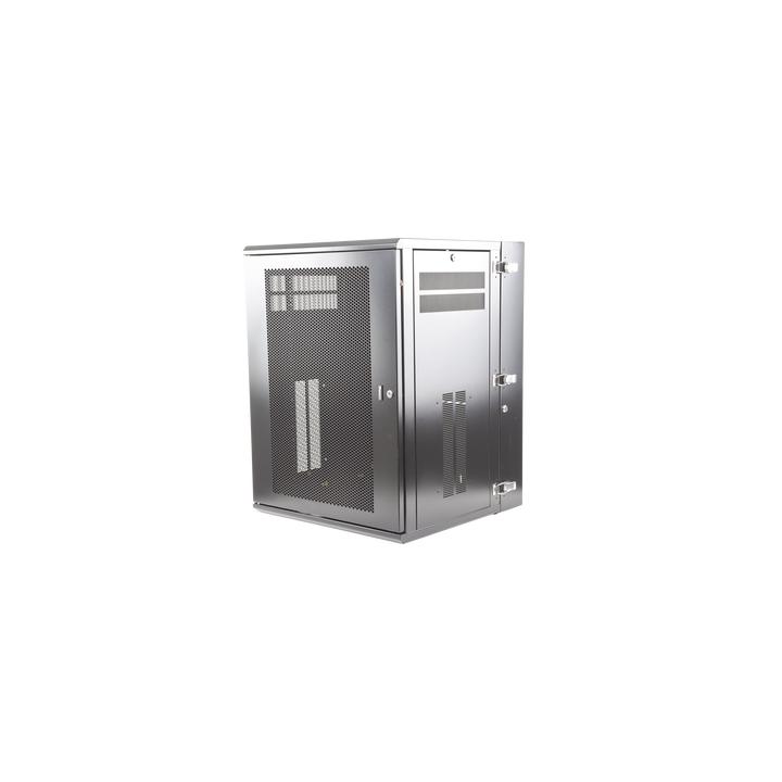 Gabinete PanZone de Montaje en Pared, de 19in, Puerta Ventilada, 18 UR, 635mm de Profundidad, Color Negro