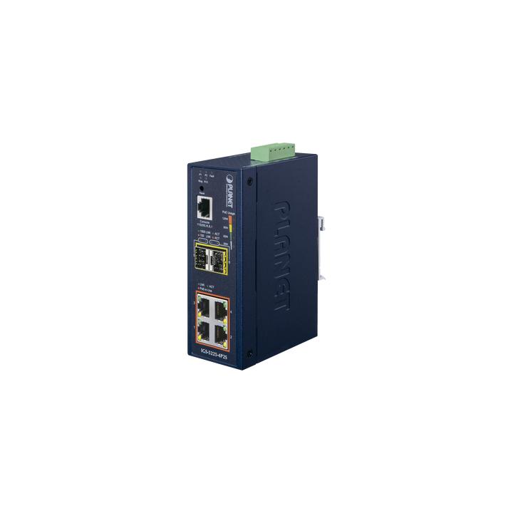 Switch Industrial Administrable Capa 2, 4 Puertos PoE 802.3af/at 10/100/1000T, 2 Puertos SFP 100/1000X