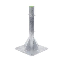 Base para Mástil Hasta 2" con Opresores, Base de 50 x 50 cm y Tubo de 80 cm Ced. 30. Galv. Inmersión.