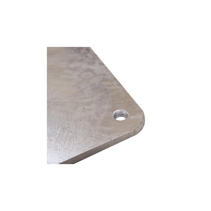 Base para Mástil Hasta 2" con Opresores, Base de 50 x 50 cm y Tubo de 80 cm Ced. 30. Galv. Inmersión.