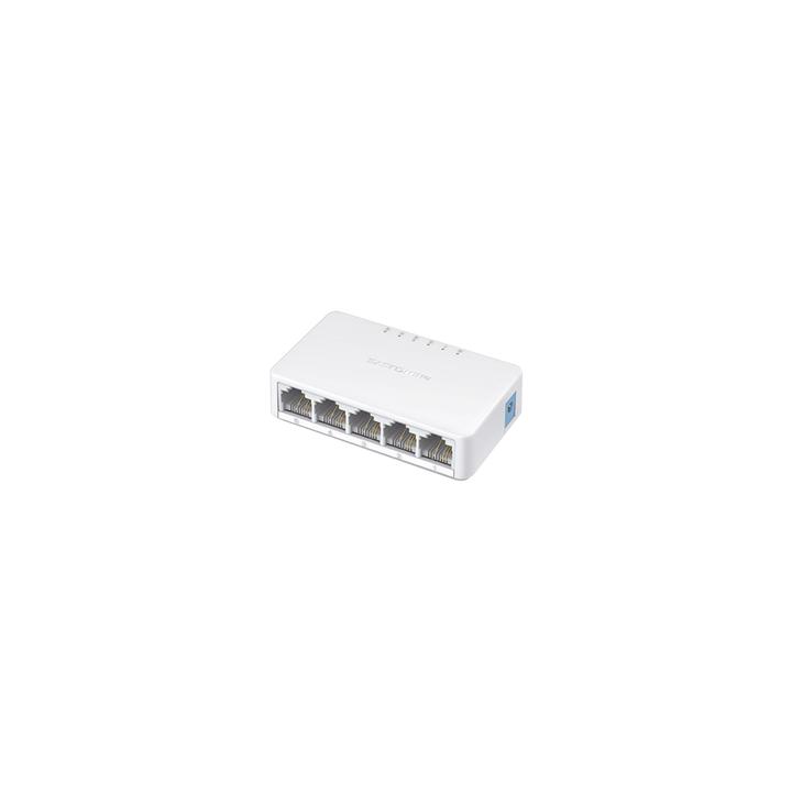 Switch NO Administrable / Para escritorio /  5 puertos 10/100 Mbps / Diseño Compacto / Plug and Play