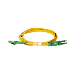 Jumper de Fibra Óptica Monomodo 9/125 LC/APC-LC/APC Duplex PVC, 2.0 mm, Amarillo, 2 Metros (6.56 Pies)