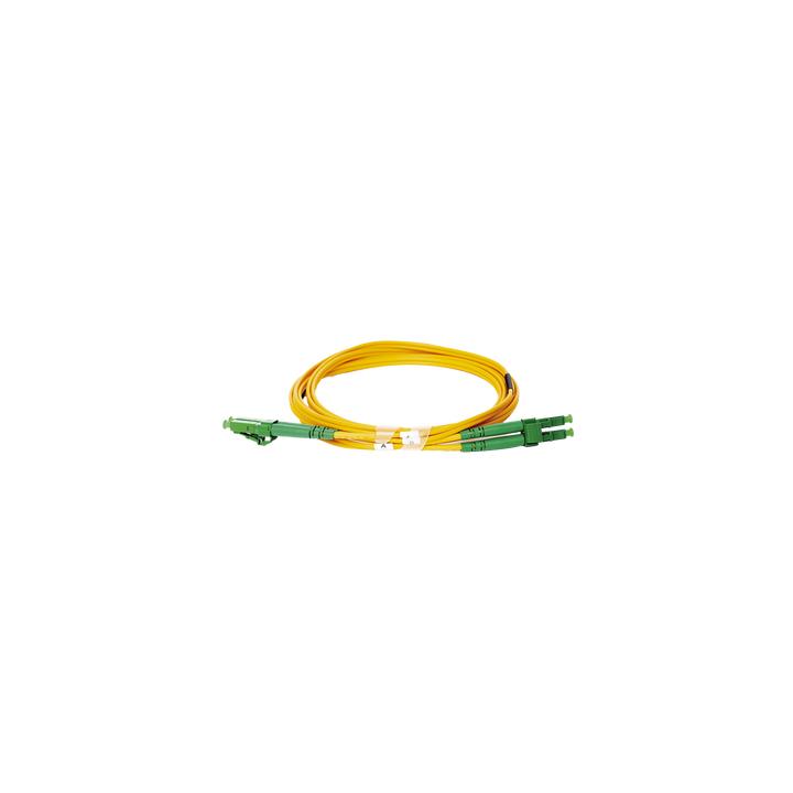 Jumper de Fibra Óptica Monomodo 9/125 LC/APC-LC/APC Duplex PVC, 2.0 mm, Amarillo, 2 Metros (6.56 Pies)