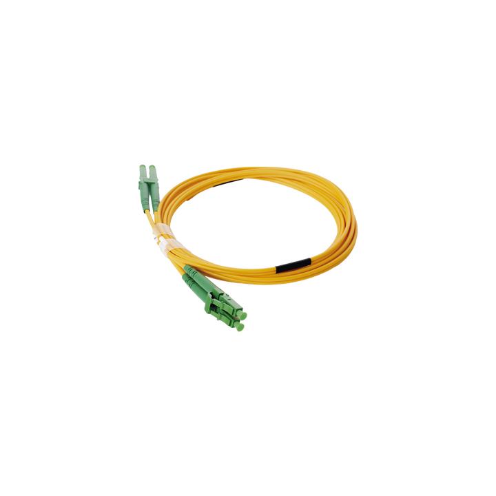 Jumper de Fibra Óptica Monomodo 9/125 LC/APC-LC/APC Duplex PVC, 2.0 mm, Amarillo, 2 Metros (6.56 Pies)