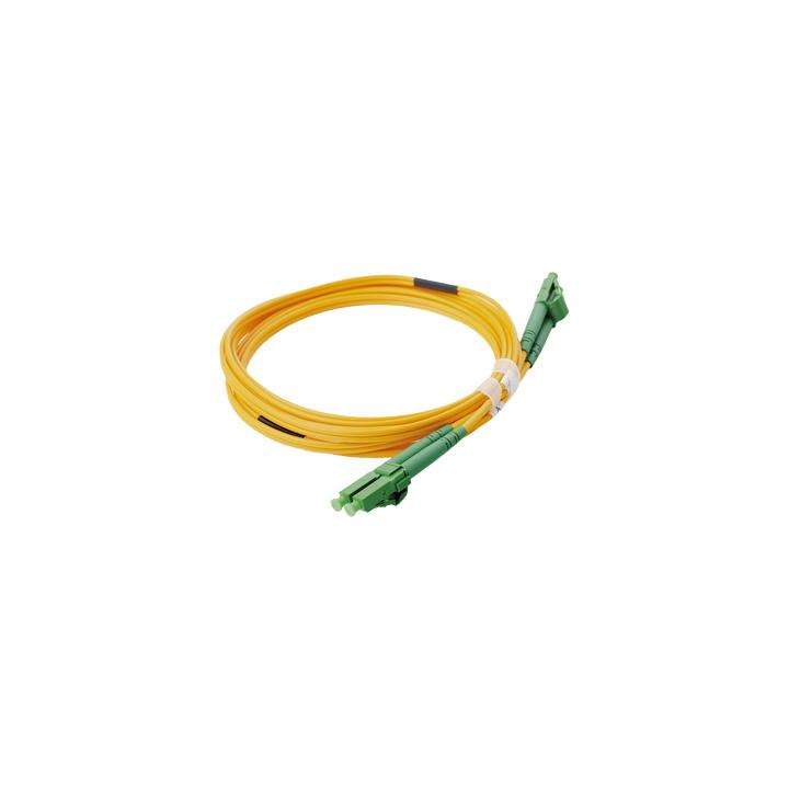 Jumper de Fibra Óptica Monomodo 9/125 LC/APC-LC/APC Duplex PVC, 2.0 mm, Amarillo, 2 Metros (6.56 Pies)