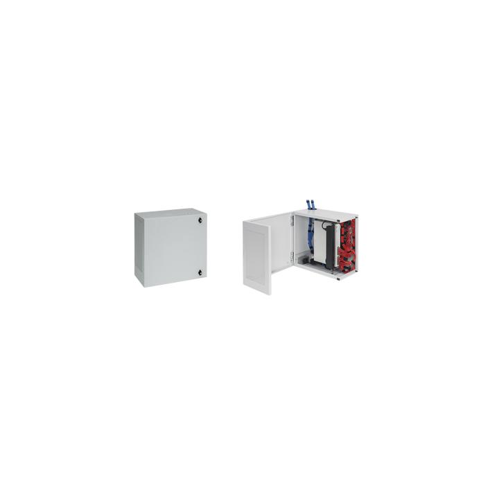 Gabinete de Montaje en Pared L-Box, 610 x 610 x 313 mm, de Acero, 6 UR, Color gris