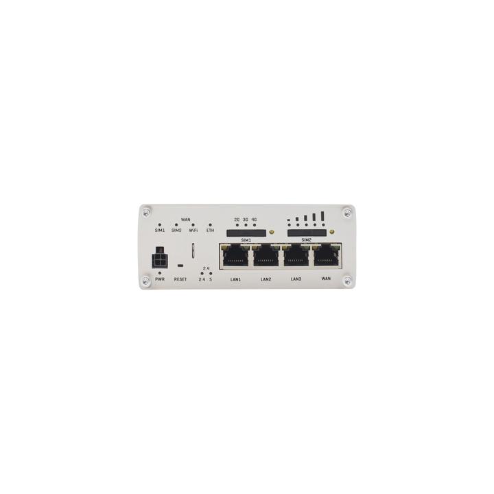 Router Industrial LTE 4.5G Cat 6 / 300 Mbps / WiFi 5 Dual Band / 4 Puertos Gigabit / Doble SIM / GNSS / PoE
