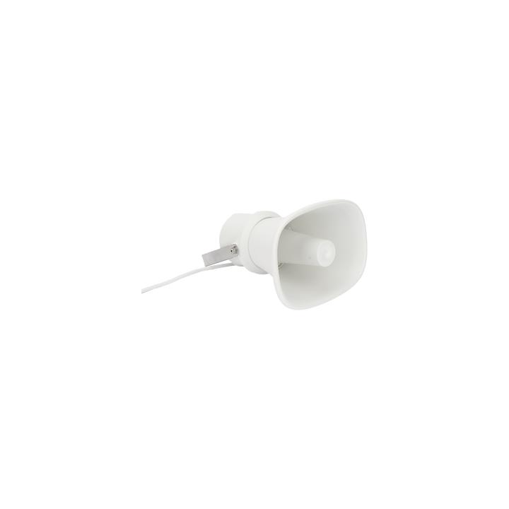 Bocina (Altavoz IP ) | Tipo Trompeta | 25 Watts | 24VCD | Exterior IP67 | Metal | Entrada de alarma | Voceo en tiempo