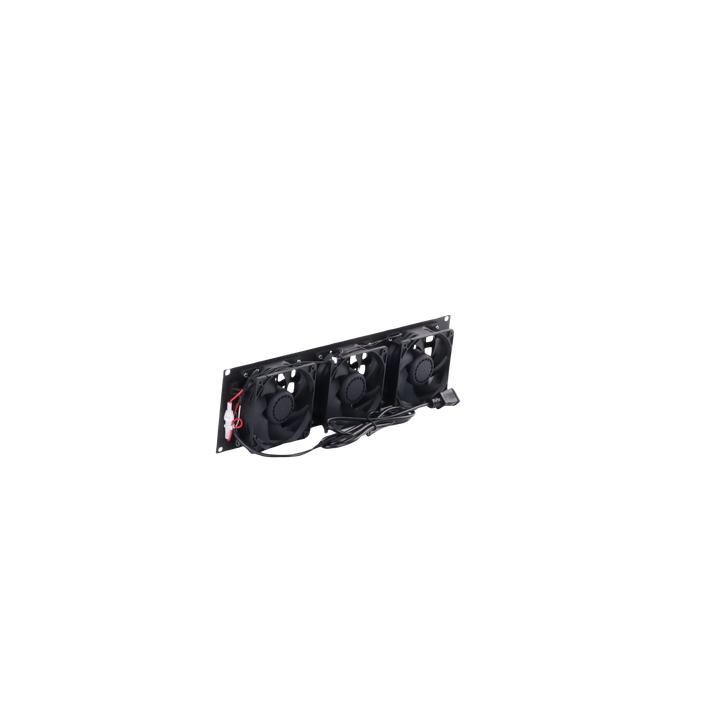Kit de 3 Ventilador 110 Vca (12 x 12 cm) con Clavija 5-15P. Para instalación en Postes Rack