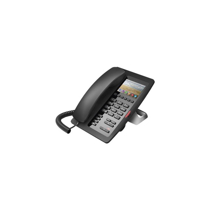 Teléfono IP Hotelero / Pantalla LCD Color 3.5" / 2 Líneas SIP / 6 Teclas Programables Hotline / Puerto USB Carga /
