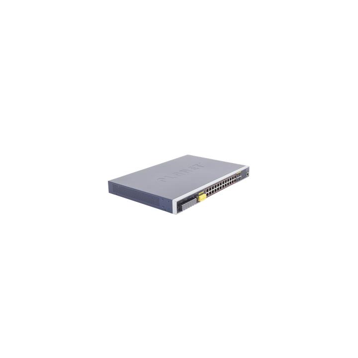 Switch PoE Industrial Capa 3, Con 24 Puertos PoE Gigabit  802.3af/at, 4 Puertos SFP Compartidos 100 / 1000X, Soporta