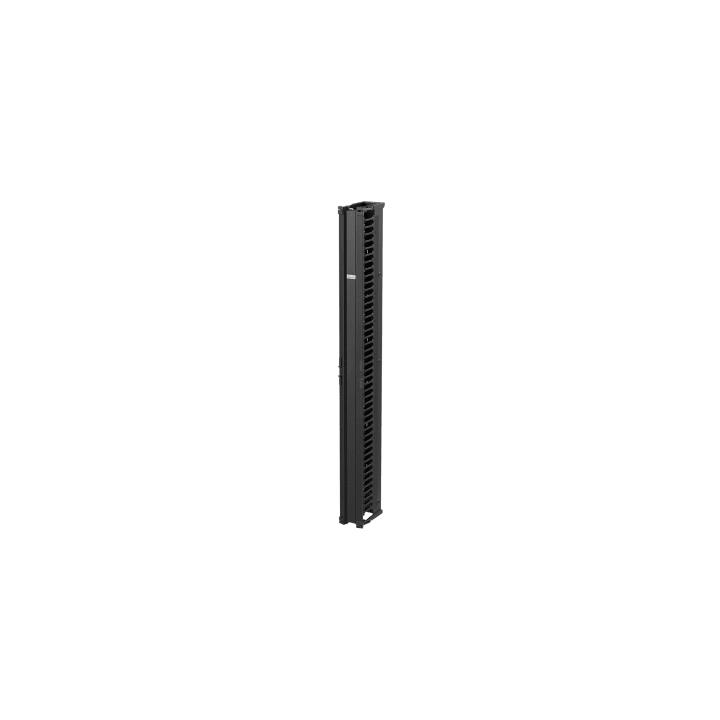 Organizador Vertical CableTek, Sencillo (Solo Frontal), Para Rack Abierto de 45 Unidades, 6 in de Ancho, Color Negro