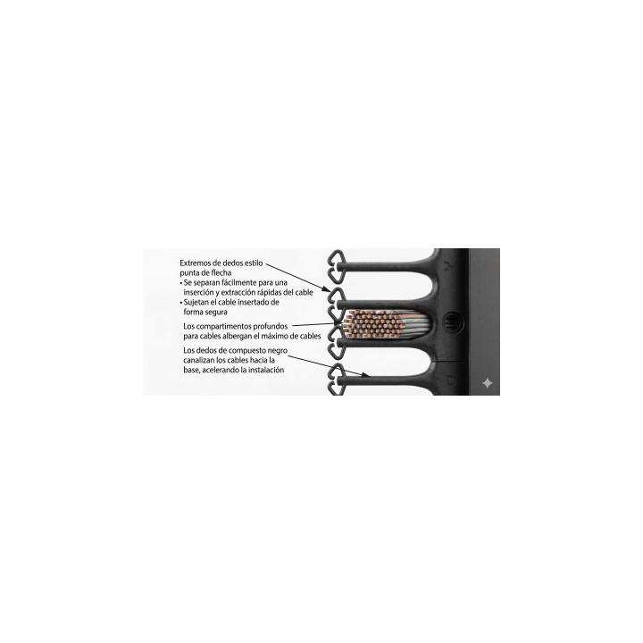 Organizador Vertical CableTek, Sencillo (Solo Frontal), Para Rack Abierto de 45 Unidades, 6 in de Ancho, Color Negro