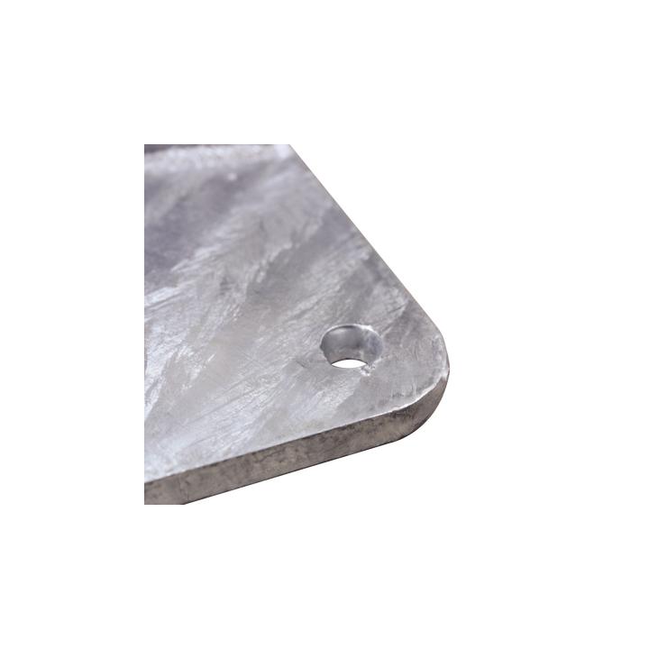 Base para Mástil Hasta 2" con Opresores, Base de 30 x 30 cm y Tubo de 50 cm Ced. 30. Galv. Inmersión.