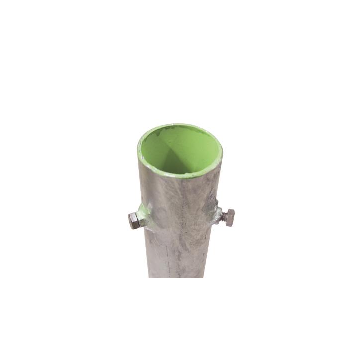Base para Mástil Hasta 2" con Opresores, Base de 30 x 30 cm y Tubo de 50 cm Ced. 30. Galv. Inmersión.
