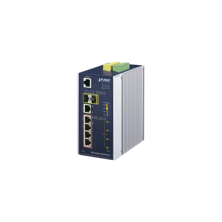 Switch Industrial Administrable 4 Puertos Gigabit c/Ultra PoE 802.3af/at, 2 Puertos SFP