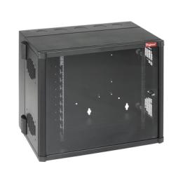 Gabinete AccessPlus de 12 UR Montaje en Pared de 19in, Rieles Numerados y Roscados #10-32, Puerta con Ventana de